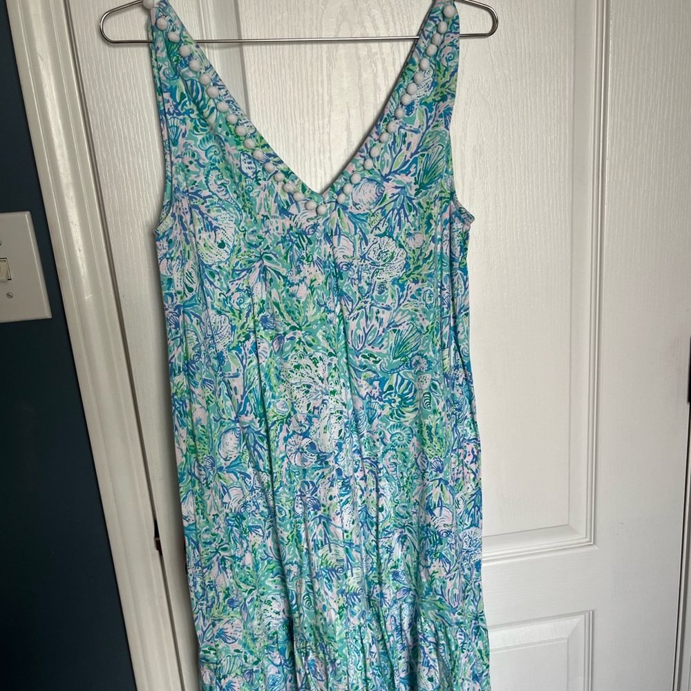 Lilly Pulitzer Blue and Green Mini Dress
